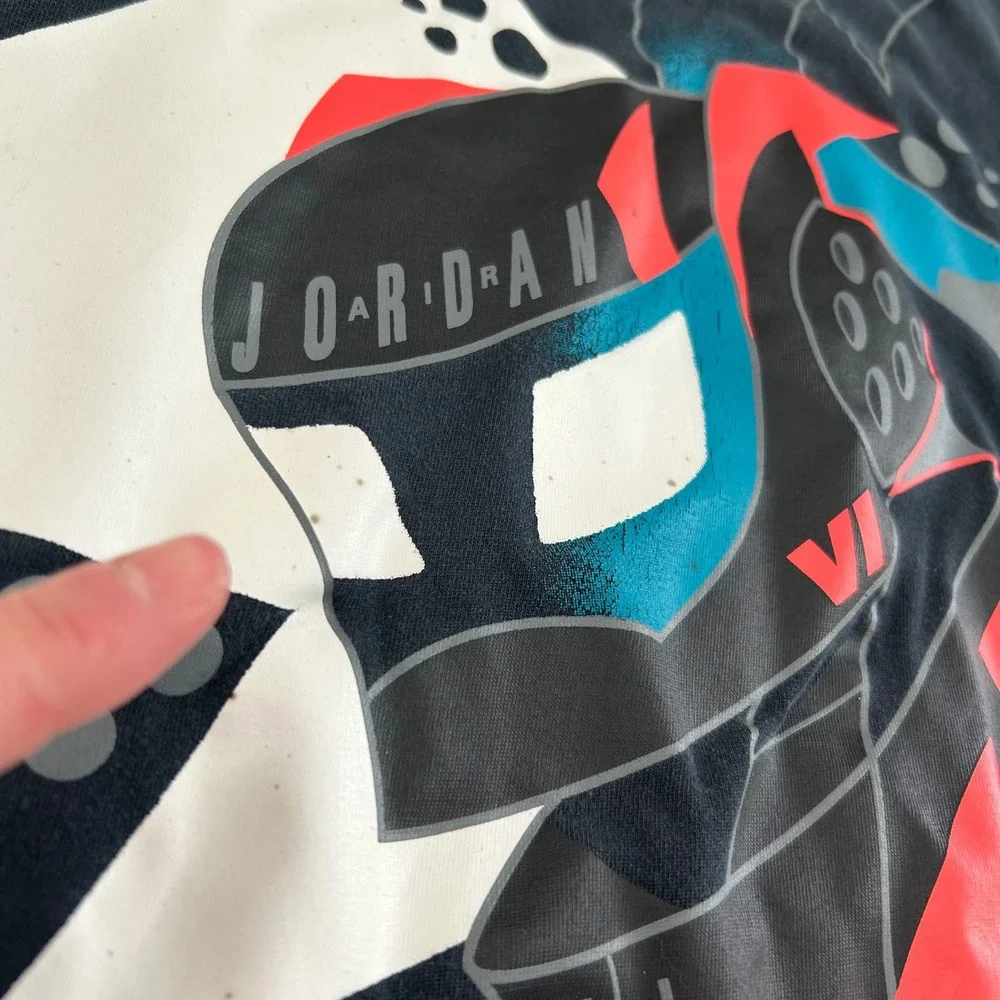 Jordan‎ Dri Fit Graphic T Shirt Mens Size Large Black Red Blue